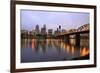 Early Morning down Town Portland and Willamette River, Portland Oregon.-Craig Tuttle-Framed Photographic Print