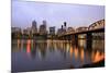 Early Morning down Town Portland and Willamette River, Portland Oregon.-Craig Tuttle-Mounted Photographic Print