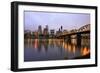 Early Morning down Town Portland and Willamette River, Portland Oregon.-Craig Tuttle-Framed Photographic Print