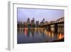 Early Morning down Town Portland and Willamette River, Portland Oregon.-Craig Tuttle-Framed Photographic Print