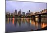 Early Morning down Town Portland and Willamette River, Portland Oregon.-Craig Tuttle-Mounted Photographic Print