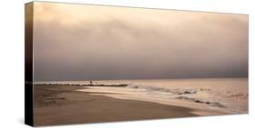 Early Morning Fisherman on Will Rogers Beach-Mark Chivers-Stretched Canvas