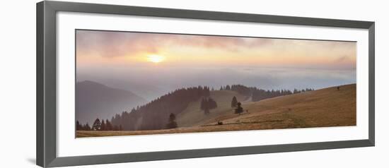 Early Morning Fog and Sunrise, Belchen Mountain, Black Forest, Baden Wurttemberg, Germany, Europe-Markus Lange-Framed Photographic Print