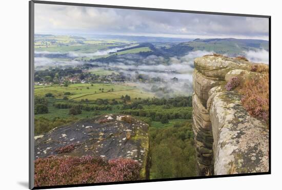 Early Morning Fog around Curbar Village, from Curbar Edge, Peak District National Park-Eleanor Scriven-Mounted Photographic Print