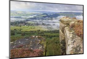 Early Morning Fog around Curbar Village, from Curbar Edge, Peak District National Park-Eleanor Scriven-Mounted Photographic Print