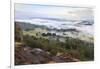Early Morning Fog around Curbar Village, from Curbar Edge, Peak District National Park-Eleanor Scriven-Framed Photographic Print