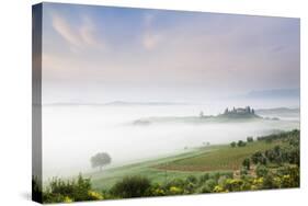 Early Morning Fog at the Farmhouse Belvedere-Markus Lange-Stretched Canvas