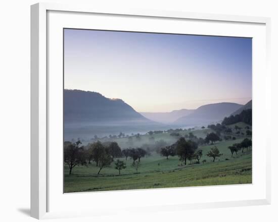 Early Morning Fog, Filstal Valley, Swabian Alb, Baden Wurttemberg, Germany, Europe-Markus Lange-Framed Photographic Print