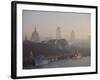 Early Morning Fog Hangs over St. Paul's and the City of London Skyline, London, England, UK-Amanda Hall-Framed Photographic Print