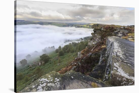 Early Morning Fog, Partial Temperature Inversion, Curbar Edge-Eleanor Scriven-Stretched Canvas