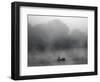 Early Morning Fog Rises off the Susquehanna River as a Lone Fisherman Waits for a Bite-null-Framed Photographic Print