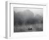 Early Morning Fog Rises off the Susquehanna River as a Lone Fisherman Waits for a Bite-null-Framed Photographic Print