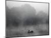 Early Morning Fog Rises off the Susquehanna River as a Lone Fisherman Waits for a Bite-null-Mounted Photographic Print