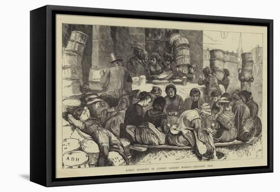 Early Morning in Covent Garden Market, Shelling Peas-Arthur Boyd Houghton-Framed Stretched Canvas