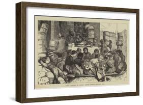 Early Morning in Covent Garden Market, Shelling Peas-Arthur Boyd Houghton-Framed Giclee Print