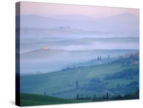 Early Morning Landscape Near Pienza, Siena, Tuscany, Italy-Bruno Morandi-Stretched Canvas