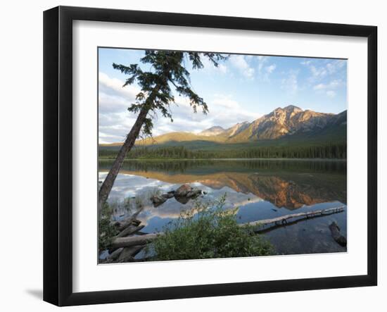 Early Morning Light at Pyramid Lake, Jasper National Park, UNESCO World Heritage Site, British Colu-Martin Child-Framed Photographic Print