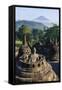 Early Morning Light at the Stupas of the Temple Complex of Borobodur, Java, Indonesia-Michael Runkel-Framed Stretched Canvas