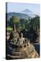 Early Morning Light at the Stupas of the Temple Complex of Borobodur, Java, Indonesia-Michael Runkel-Stretched Canvas