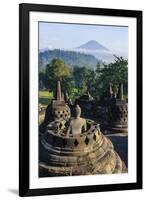 Early Morning Light at the Stupas of the Temple Complex of Borobodur, Java, Indonesia-Michael Runkel-Framed Photographic Print