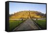 Early Morning Light at the Temple Complex of Borobodur, Java, Indonesia, Southeast Asia, Asia-Michael Runkel-Framed Stretched Canvas