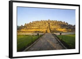 Early Morning Light at the Temple Complex of Borobodur, Java, Indonesia, Southeast Asia, Asia-Michael Runkel-Framed Photographic Print