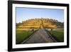 Early Morning Light at the Temple Complex of Borobodur, Java, Indonesia, Southeast Asia, Asia-Michael Runkel-Framed Photographic Print