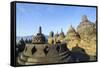 Early Morning Light at the Temple Complex of Borobodur, Java, Indonesia, Southeast Asia, Asia-Michael Runkel-Framed Stretched Canvas
