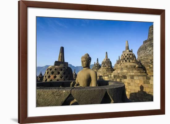 Early Morning Light at the Temple Complex of Borobodur, Java, Indonesia, Southeast Asia, Asia-Michael Runkel-Framed Photographic Print