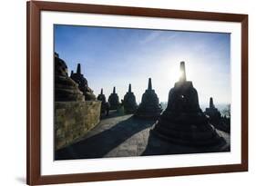 Early Morning Light at the Temple Complex of Borobodur, Java, Indonesia, Southeast Asia, Asia-Michael Runkel-Framed Photographic Print