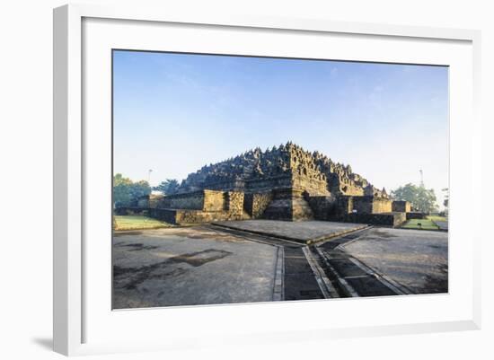 Early Morning Light at the Temple Complex of Borobodur, Java, Indonesia, Southeast Asia, Asia-Michael Runkel-Framed Photographic Print