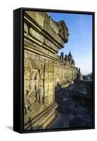 Early Morning Light at the Temple Complex of Borobodur, Java, Indonesia, Southeast Asia, Asia-Michael Runkel-Framed Stretched Canvas