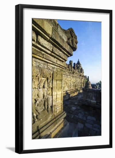 Early Morning Light at the Temple Complex of Borobodur, Java, Indonesia, Southeast Asia, Asia-Michael Runkel-Framed Photographic Print