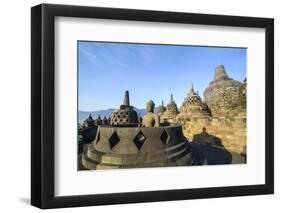 Early Morning Light at the Temple Complex of Borobodur, Java, Indonesia, Southeast Asia, Asia-Michael Runkel-Framed Photographic Print