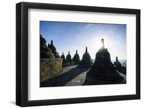 Early Morning Light at the Temple Complex of Borobodur, Java, Indonesia, Southeast Asia, Asia-Michael Runkel-Framed Photographic Print