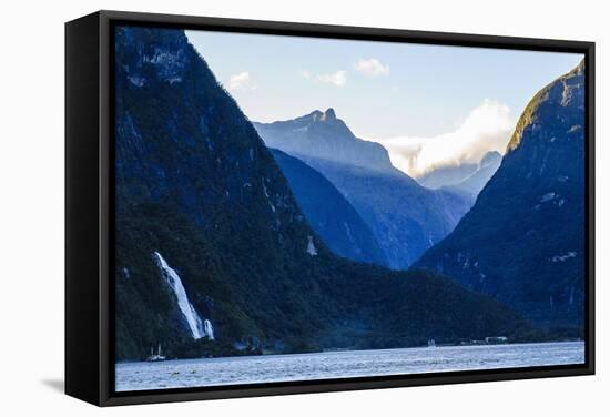 Early Morning Light in Milford Sound-Michael-Framed Stretched Canvas