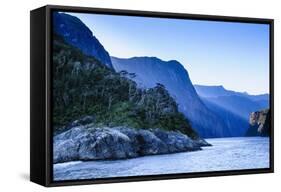 Early Morning Light in Milford Sound-Michael-Framed Stretched Canvas