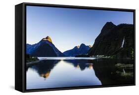 Early Morning Light in Milford Sound-Michael-Framed Stretched Canvas