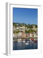 Early Morning Light on Small Boats at Anchor in the Harbour at Fowey, Cornwall, England-Michael Nolan-Framed Photographic Print