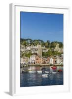 Early Morning Light on Small Boats at Anchor in the Harbour at Fowey, Cornwall, England-Michael Nolan-Framed Photographic Print