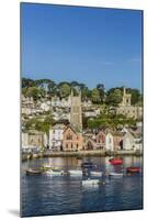 Early Morning Light on Small Boats at Anchor in the Harbour at Fowey, Cornwall, England-Michael Nolan-Mounted Photographic Print