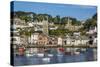 Early Morning Light on Small Boats at Anchor in the Harbour at Fowey, Cornwall, England-Michael Nolan-Stretched Canvas