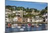 Early Morning Light on Small Boats at Anchor in the Harbour at Fowey, Cornwall, England-Michael Nolan-Mounted Photographic Print