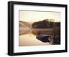 Early Morning Mist and Boat, Derwent Water, Lake District, Cumbria, England-Nigel Francis-Framed Photographic Print