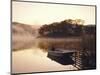 Early Morning Mist and Boat, Derwent Water, Lake District, Cumbria, England-Nigel Francis-Mounted Photographic Print