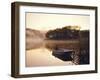 Early Morning Mist and Boat, Derwent Water, Lake District, Cumbria, England-Nigel Francis-Framed Photographic Print