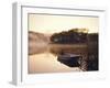 Early Morning Mist and Boat, Derwent Water, Lake District, Cumbria, England-Nigel Francis-Framed Photographic Print