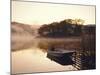 Early Morning Mist and Boat, Derwent Water, Lake District, Cumbria, England-Nigel Francis-Mounted Photographic Print