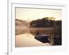 Early Morning Mist and Boat, Derwent Water, Lake District, Cumbria, England-Nigel Francis-Framed Photographic Print