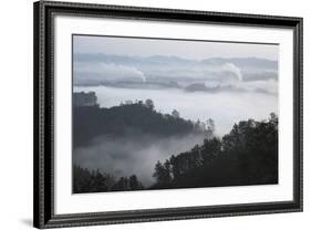 Early Morning Mist and Smoke from Brickworks in the Valley over the Jungle of Bandarban-Stuart-Framed Photographic Print